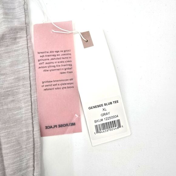 Melrose Place Genesse Slub Tee Men's Gray Henley Shirt Size XL - Picture 2 of 4